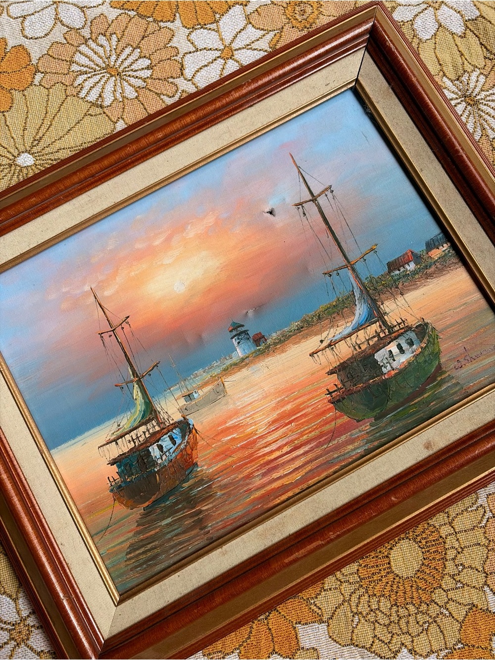 🔮⚓️✨ Vintage 70s Coastal Impressionist Oil Painting ✨⚓️🔮